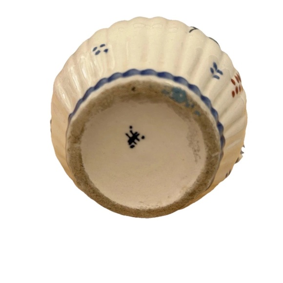 Vintage Hand Painted Italian Pottery Pitcher Floral Jug 5” Farmhouse Decor - Picture 6 of 7